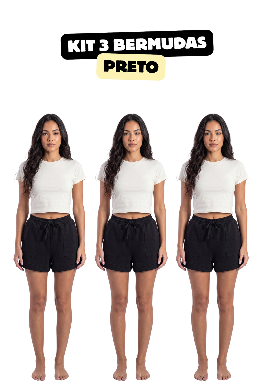 Kit 3 Bermudas Feminina Valara Signature 300