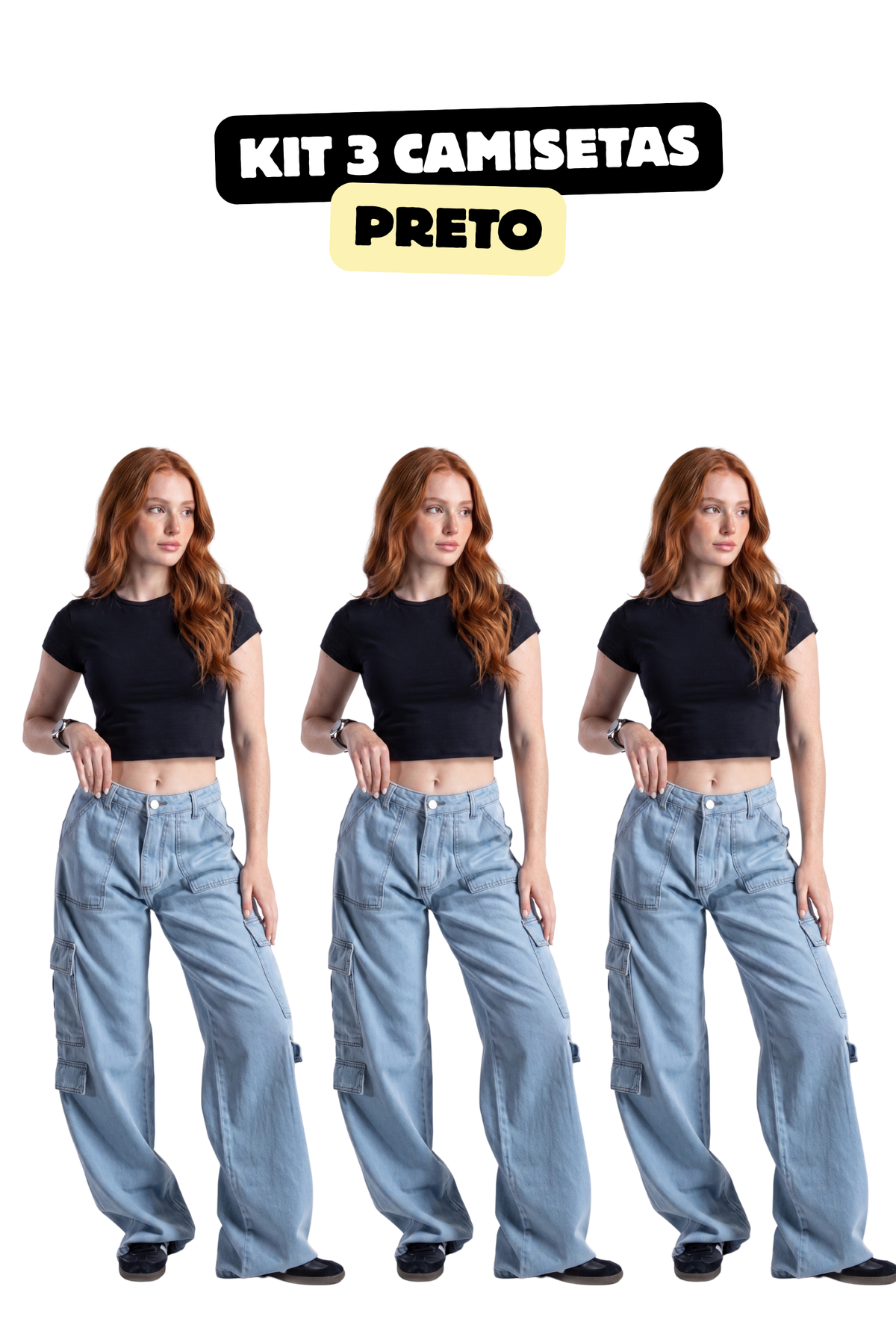 Kit 3 Camisetas Feminina Essencial