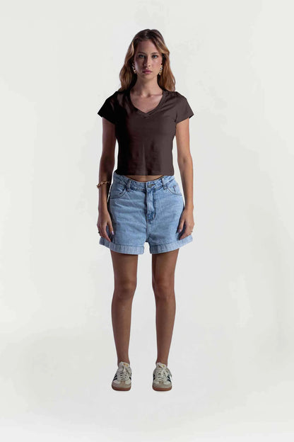 Camiseta Feminina Decote em V